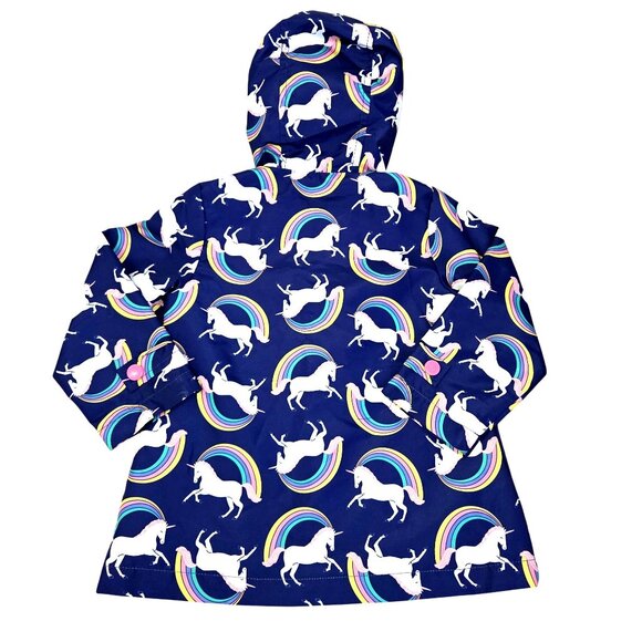 Carters Girls 3T Blue Unicorn & Rainbow Rain Jacket 4139 - Picture 2 of 10